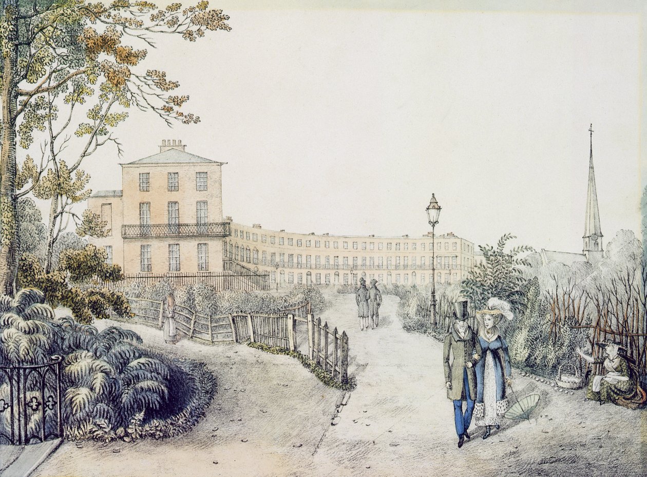 The Crescent, Cheltenham, 1821 av Daniel Thomas Egerton