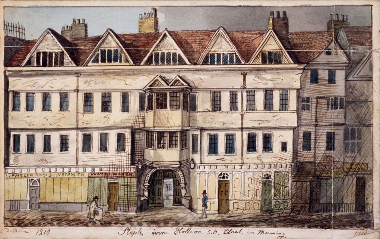 Staple Inn, London, 1810 av Daniel Thorn