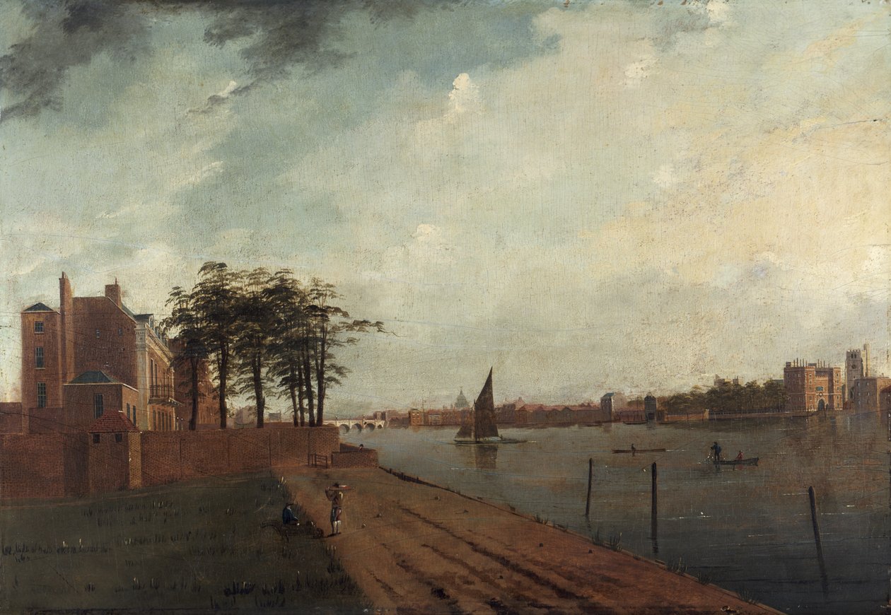"Lambeth Palace från Millbank", 1808 av Daniel Turner