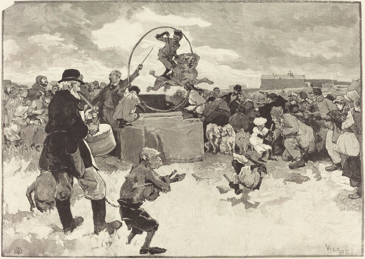 De lärda hundarna, 1883. av Daniel Urrabieta Vierge