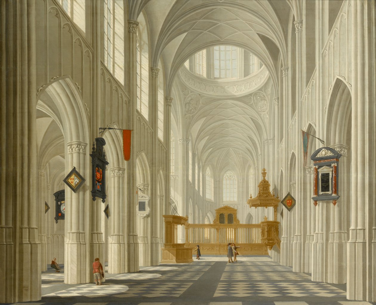 Interiör av en kyrka av Daniel de Blieck
