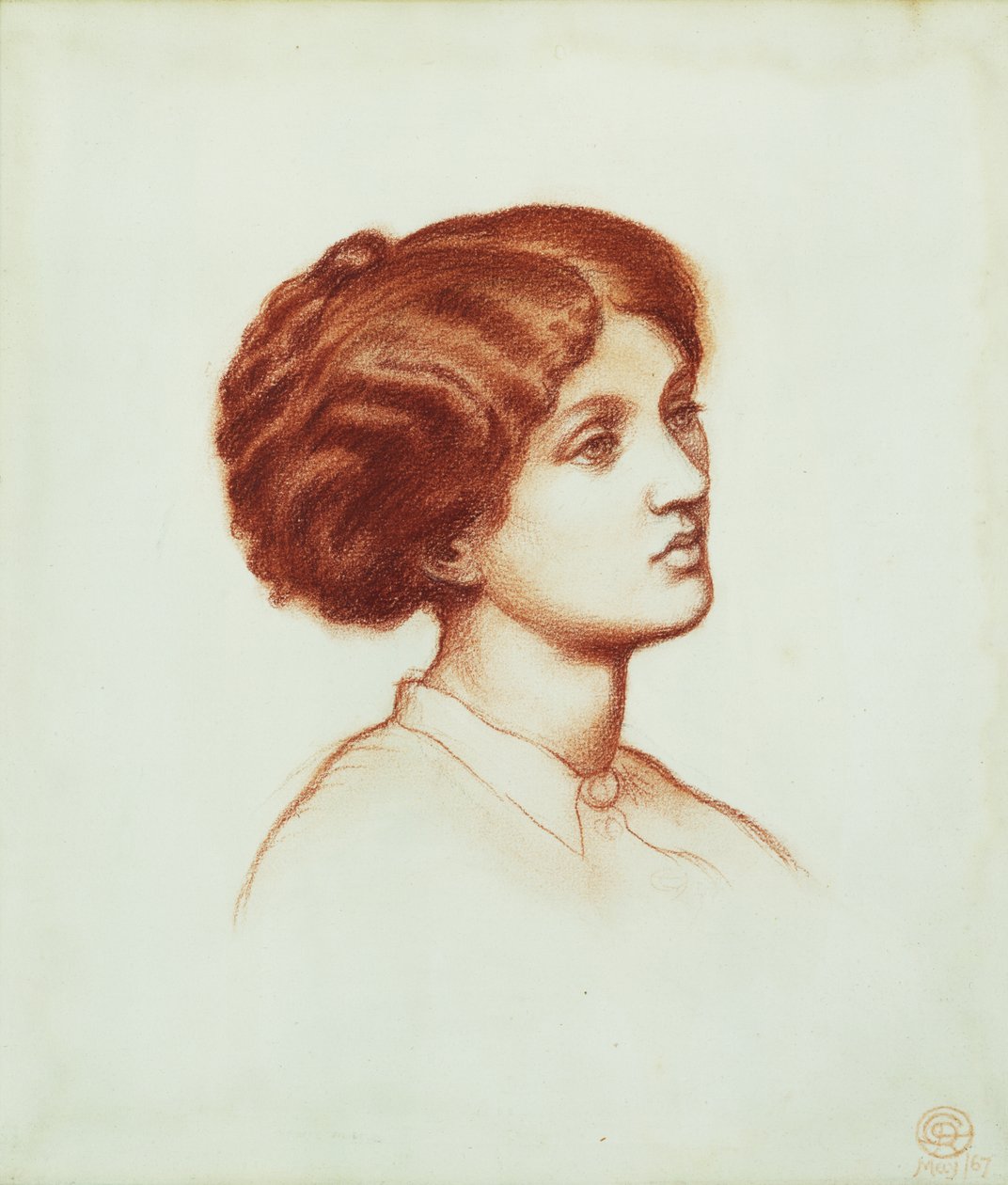 Mrs Frederick Leyland, 1867 (röd krita på papper) av Dante Gabriel Charles Rossetti