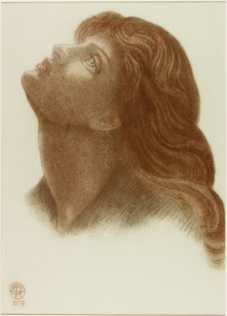 Studie efter "Astarte Syriaca" (krita på papper) av Dante Gabriel Charles Rossetti