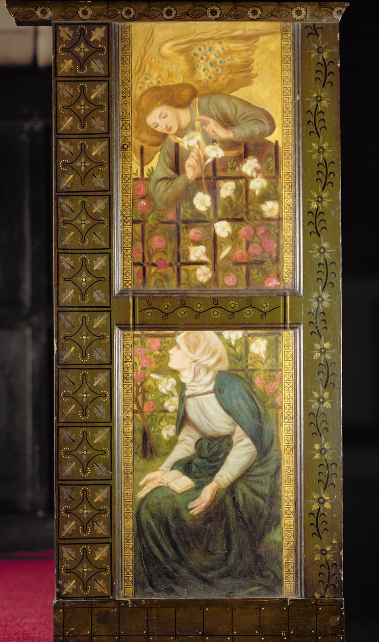 Bebådelsen, paneler på predikstolen, c.1861-62 av Dante Gabriel Charles Rossetti