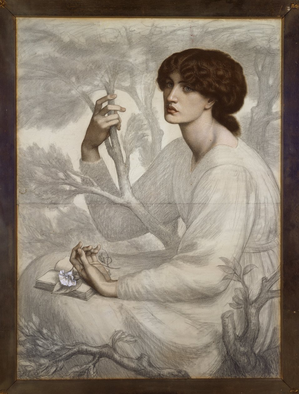 Dagdrömmen, 1800-talet (färgkritor på papper) av Dante Gabriel Charles Rossetti