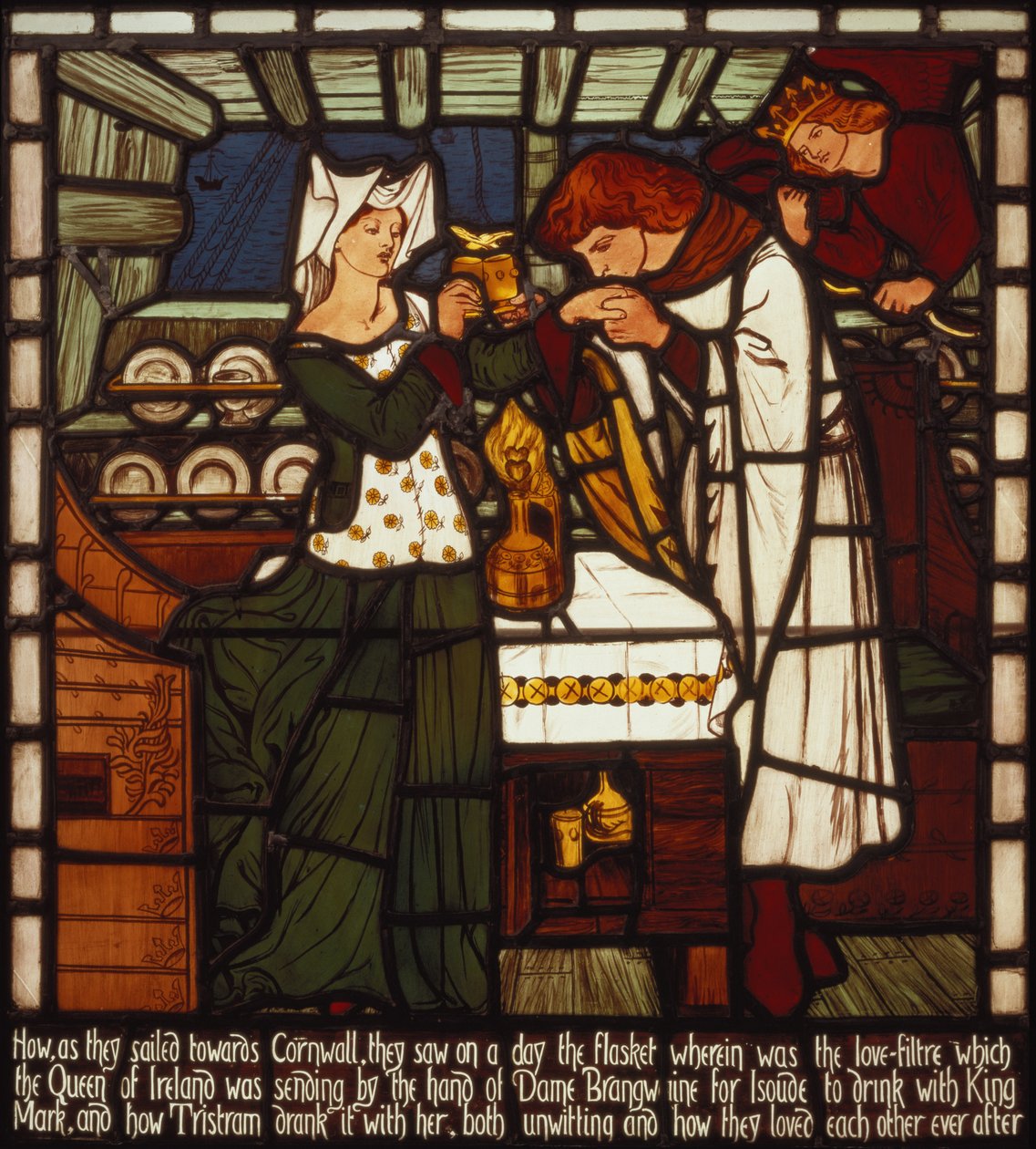 The Love Potion, avsedd för Isolde the Fair och King Mark of Cornwall, men berusad av Tristan och Isolde the Fair, från 