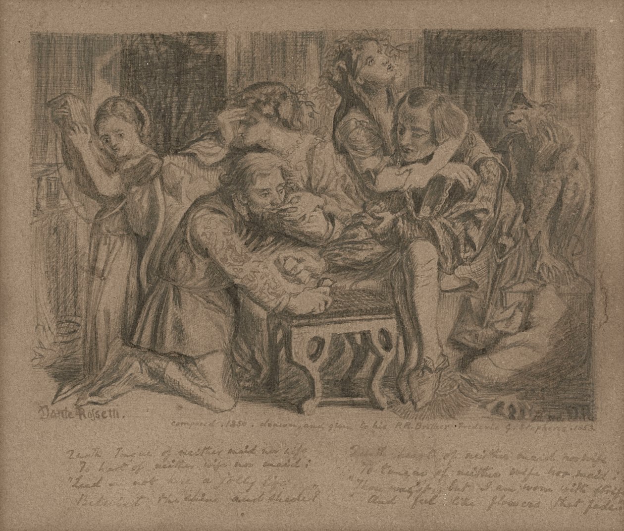 Igår Rosa, 1850 av Dante Gabriel Charles Rossetti