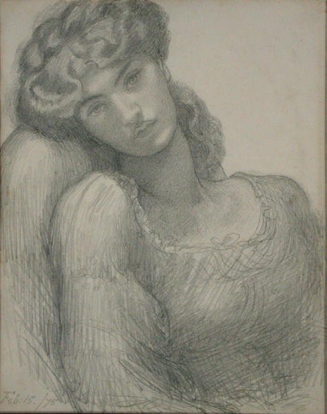 Mrs Morris (1839-1914) av Dante Gabriel Charles Rossetti