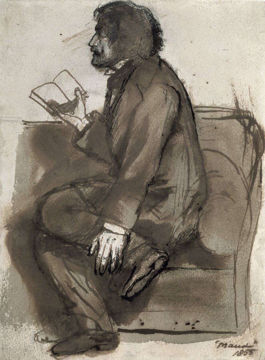 Tennyson läser "Maud", 1855 av Dante Gabriel Charles Rossetti