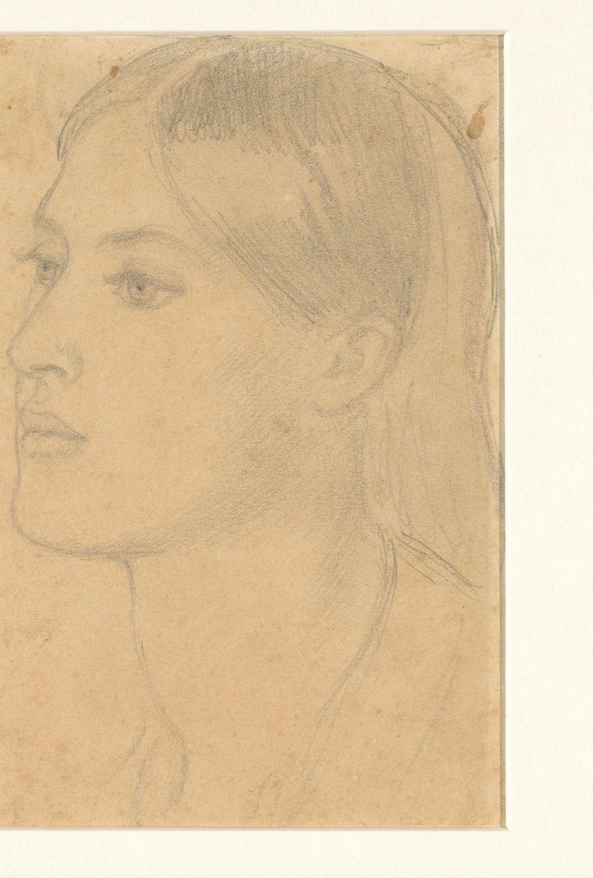 Kvinnans huvud av Dante Gabriel Rossetti (attributed to)