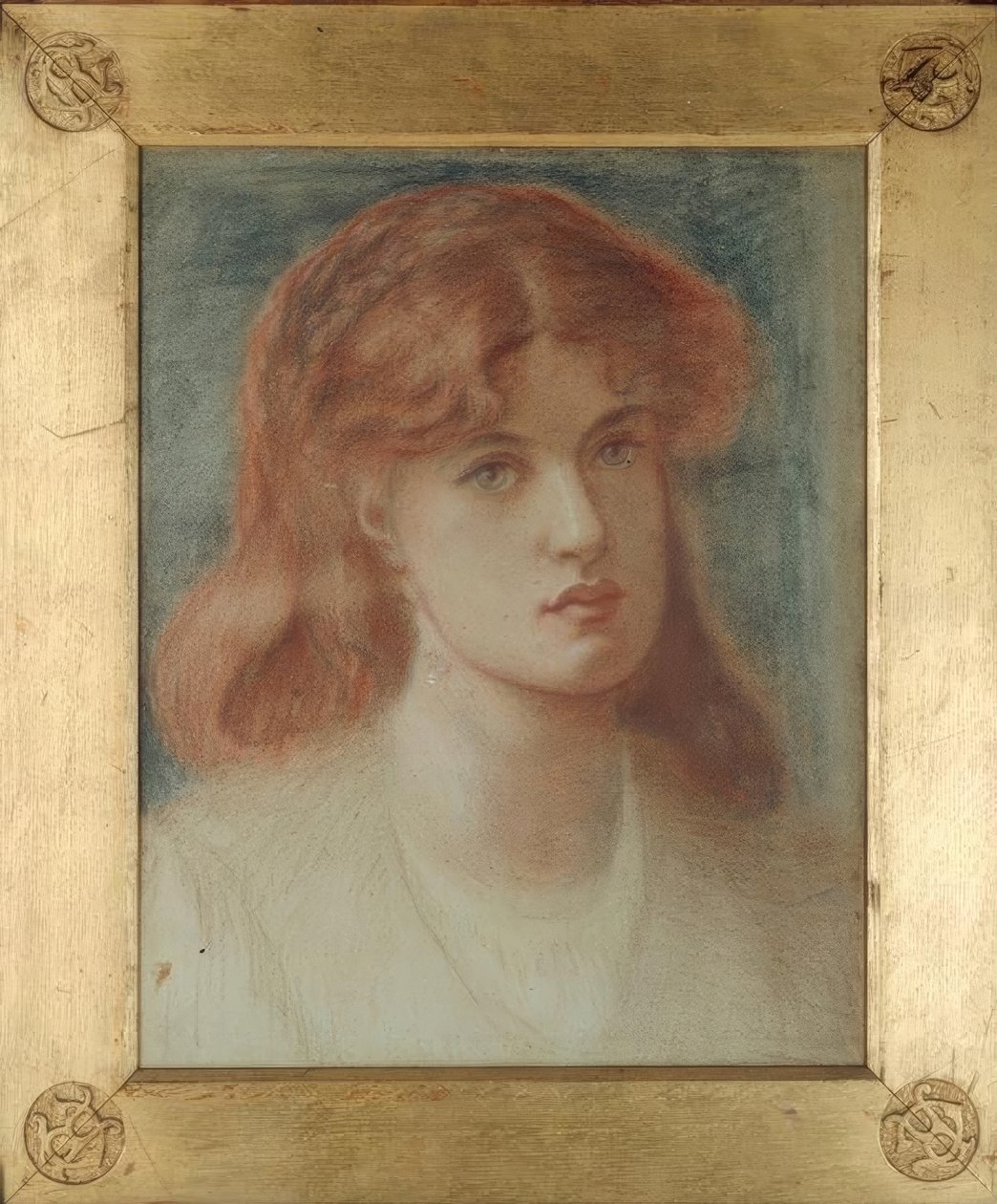 Huvudet på en flicka av Dante Gabriel Charles Rossetti