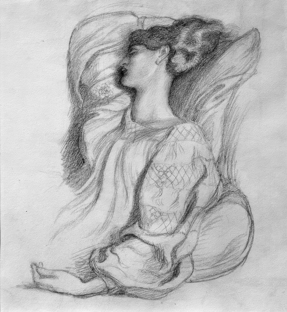 Jane Morris i isländsk klänning av Dante Gabriel Charles Rossetti