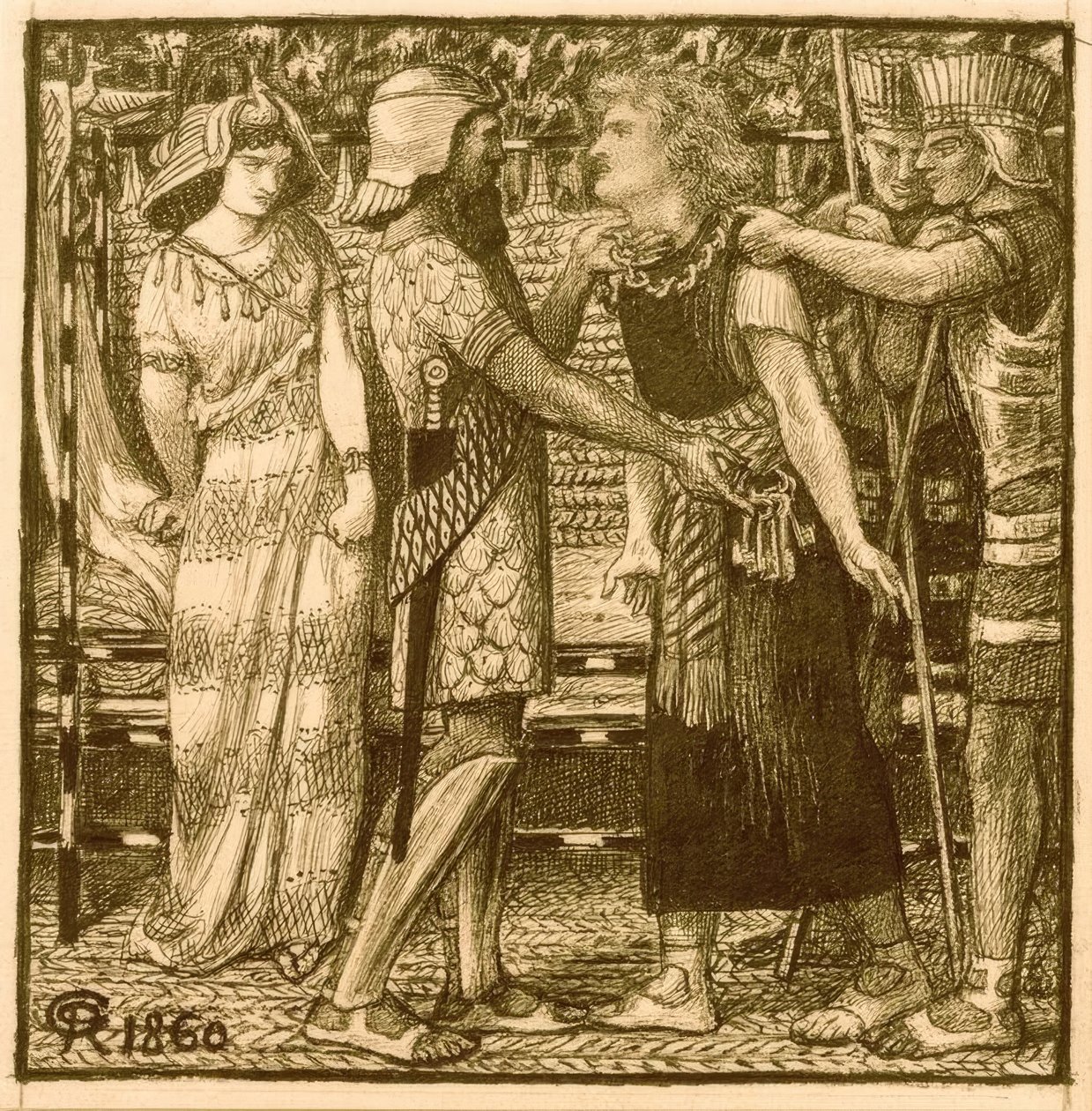 Josef anklagades inför Potifar av Dante Gabriel Charles Rossetti