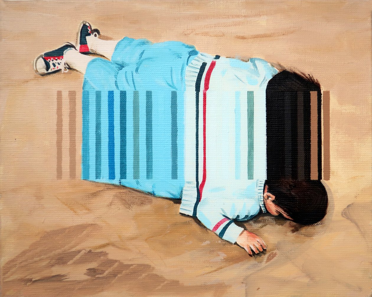 Beached, 2019 (akryl på duk) av Darren Coffield