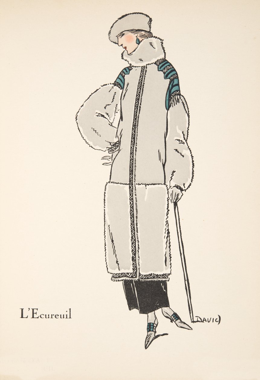 LEcureuil, från en samling modeplattor, 1922 (pochoirtryck) av David