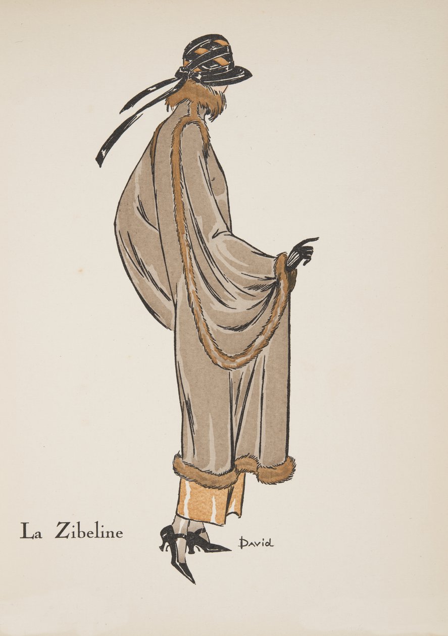 La Zibeline, från en samling modeplattor, 1922 (pochoirtryck) av David