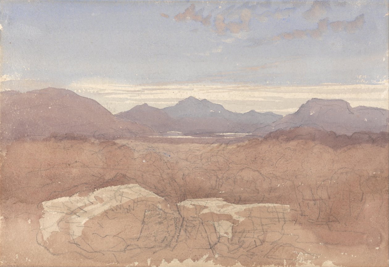 En bergsutsikt, norra Wales av David Cox