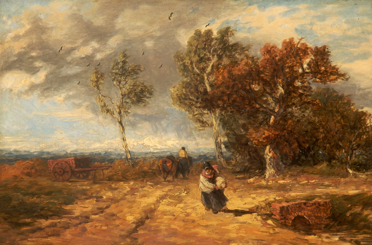 A Road by a Common: Windy Day, c.1840-59 av David Cox