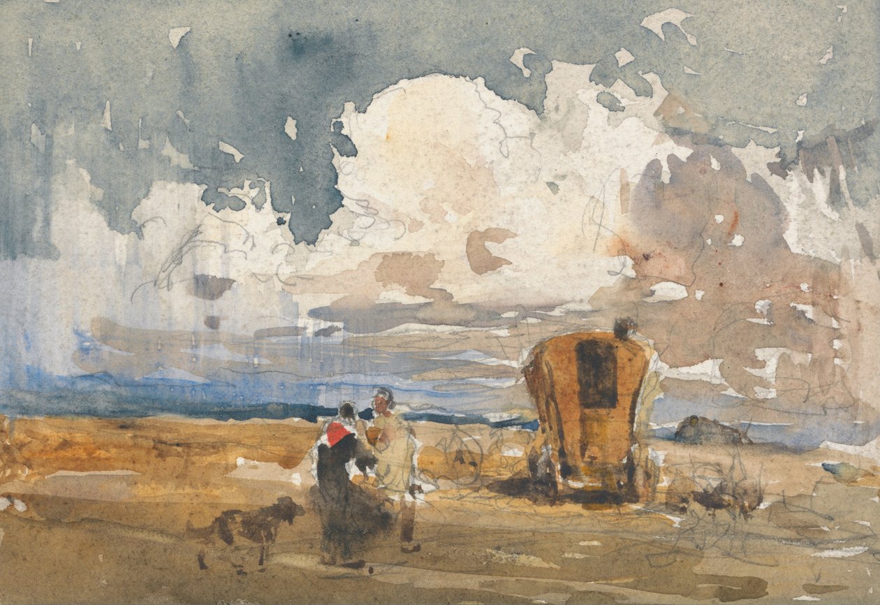 Landskap med zigenare och vagn av David Cox