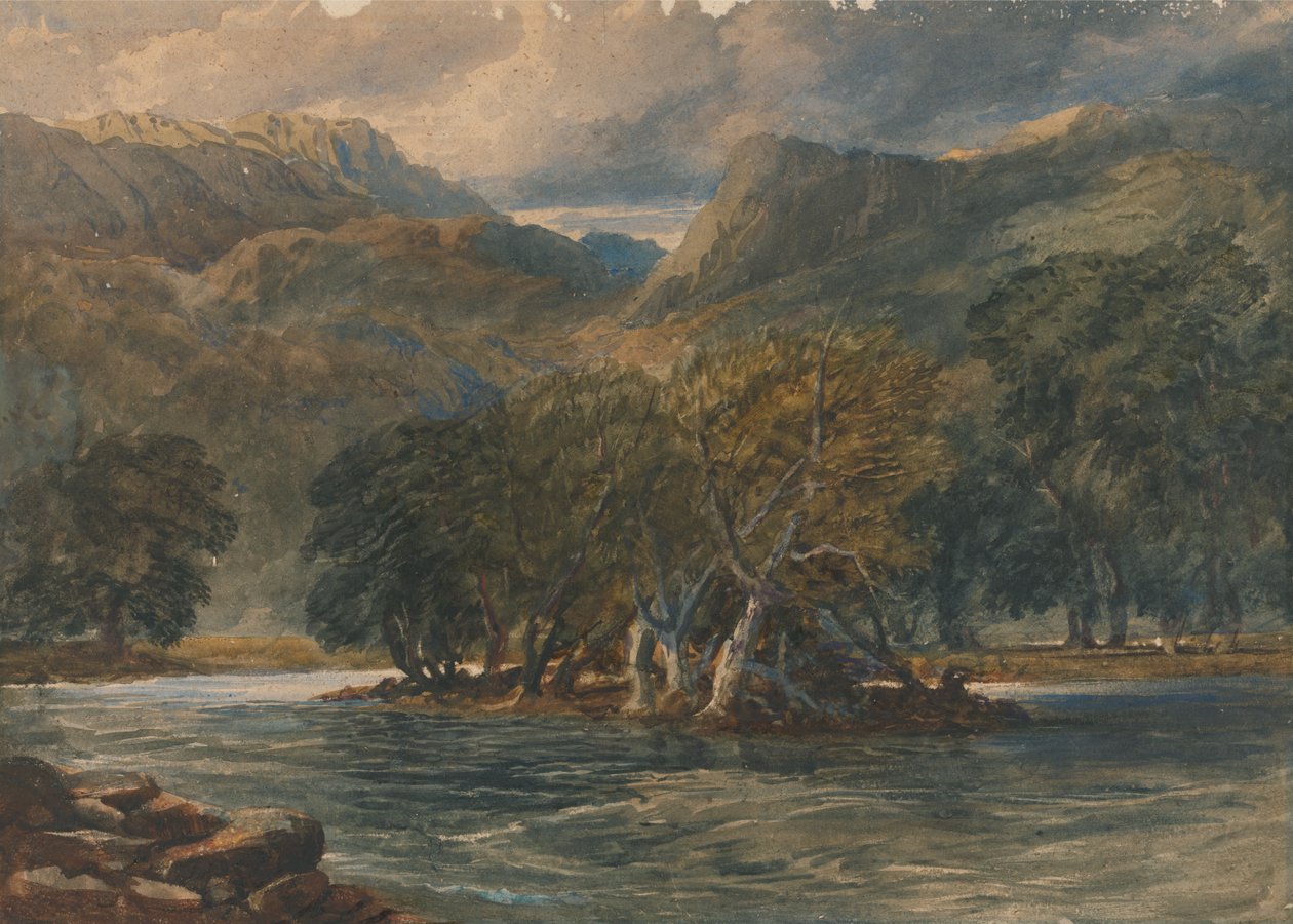 På Conway River, norra Wales av David Cox