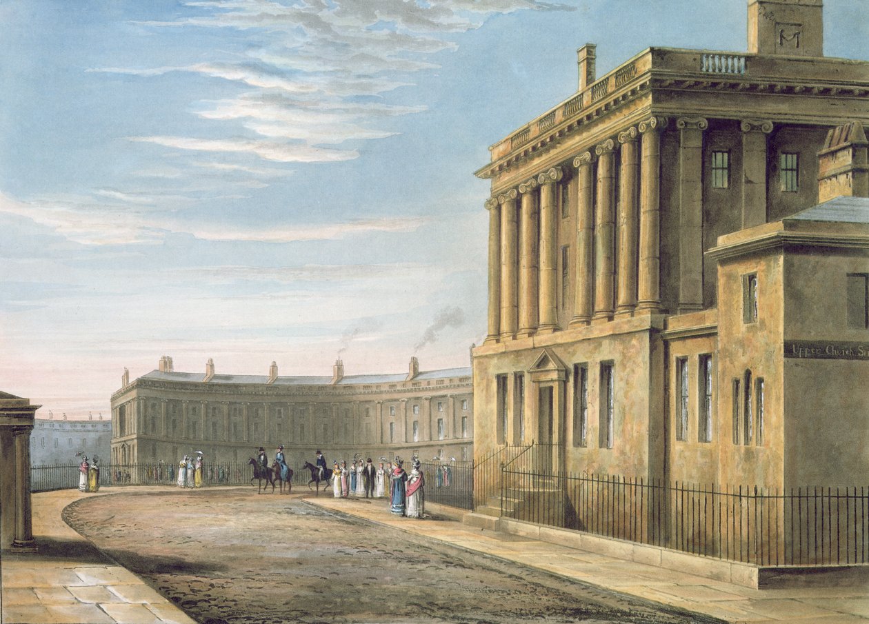 The Royal Crescent, Bath 1820 av David Cox