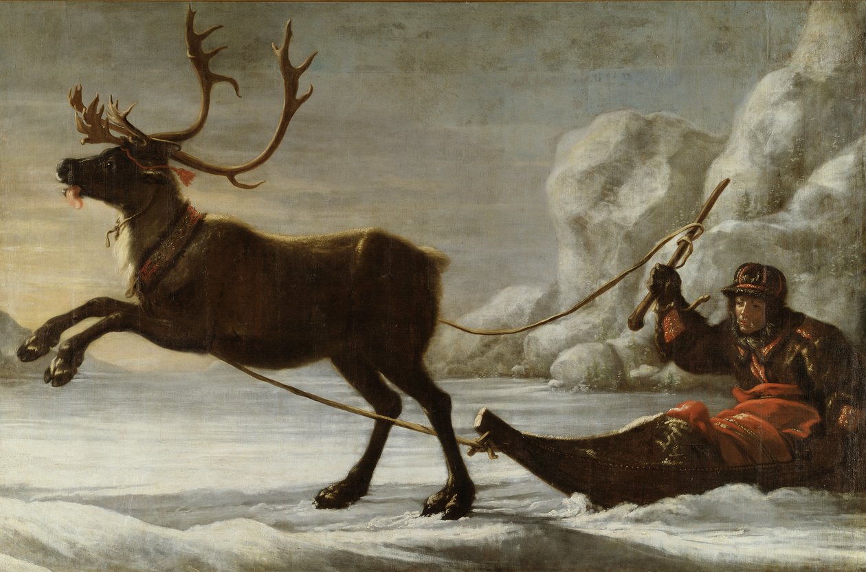 Abraham Renstirna utklädd till en lapp och hans renar av David Klöcker Ehrenstrahl