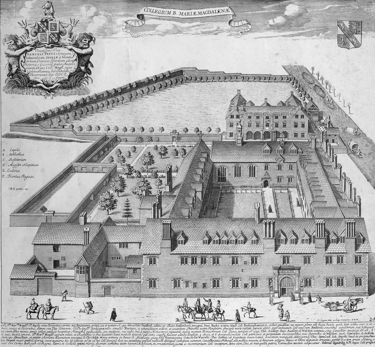 Magdalene College, Cambridge av David Loggan