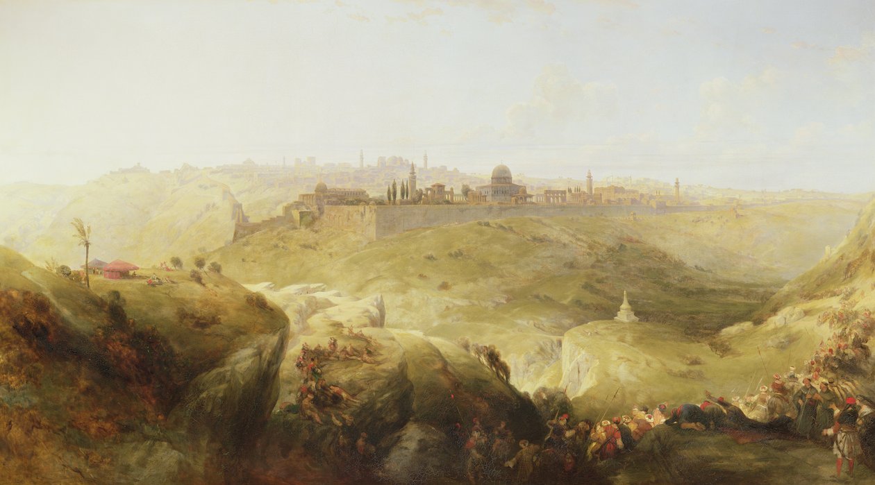 Pilgrimer närmar sig Jerusalem av David Roberts