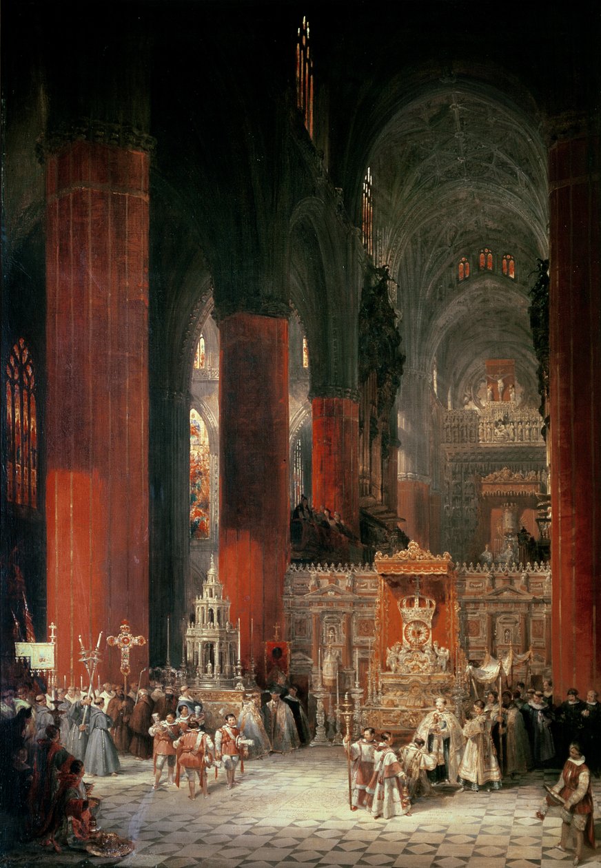 Procession i Sevillas katedral, 1833 av David Roberts