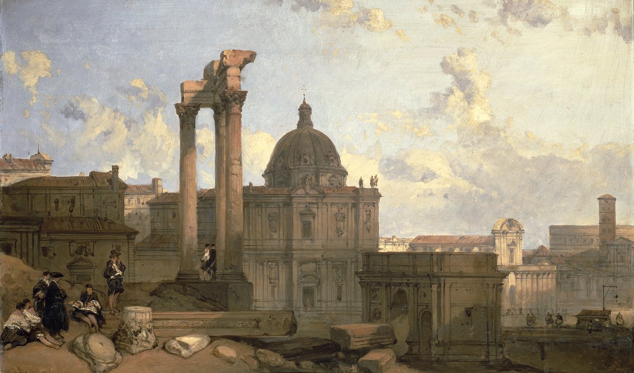 Ruinerna av Forum Romanum, 1859 (panel) av David Roberts