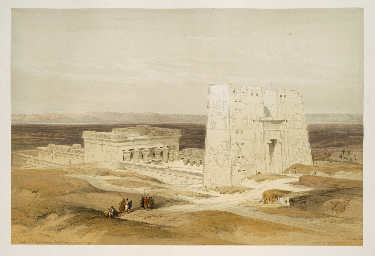 Temple of Edfu, forntida Apollinopolis, övre Egypten, från Egypten och Nubia, Vol.1 av David Roberts