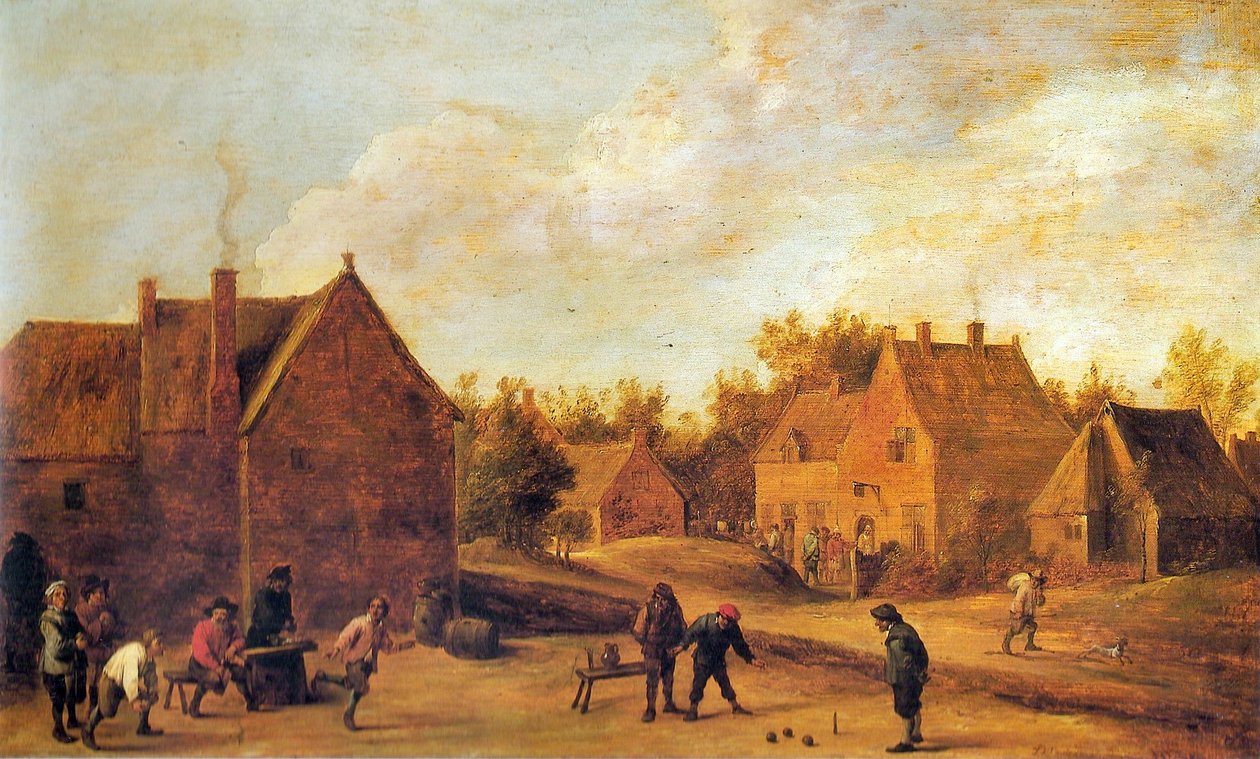 Village scene av David Teniers the Younger