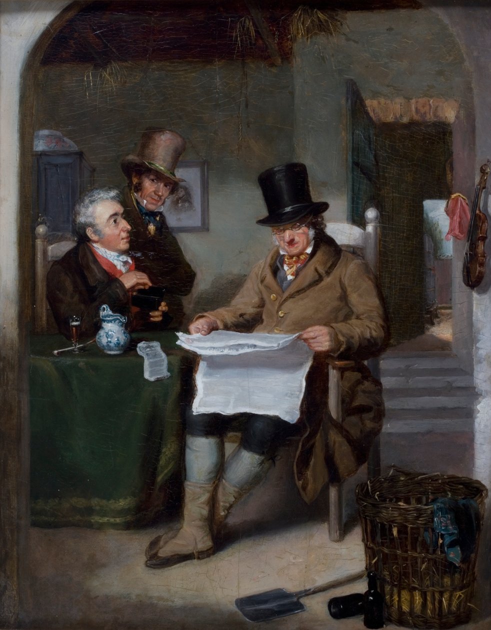 Läser nyheterna av David Wilkie