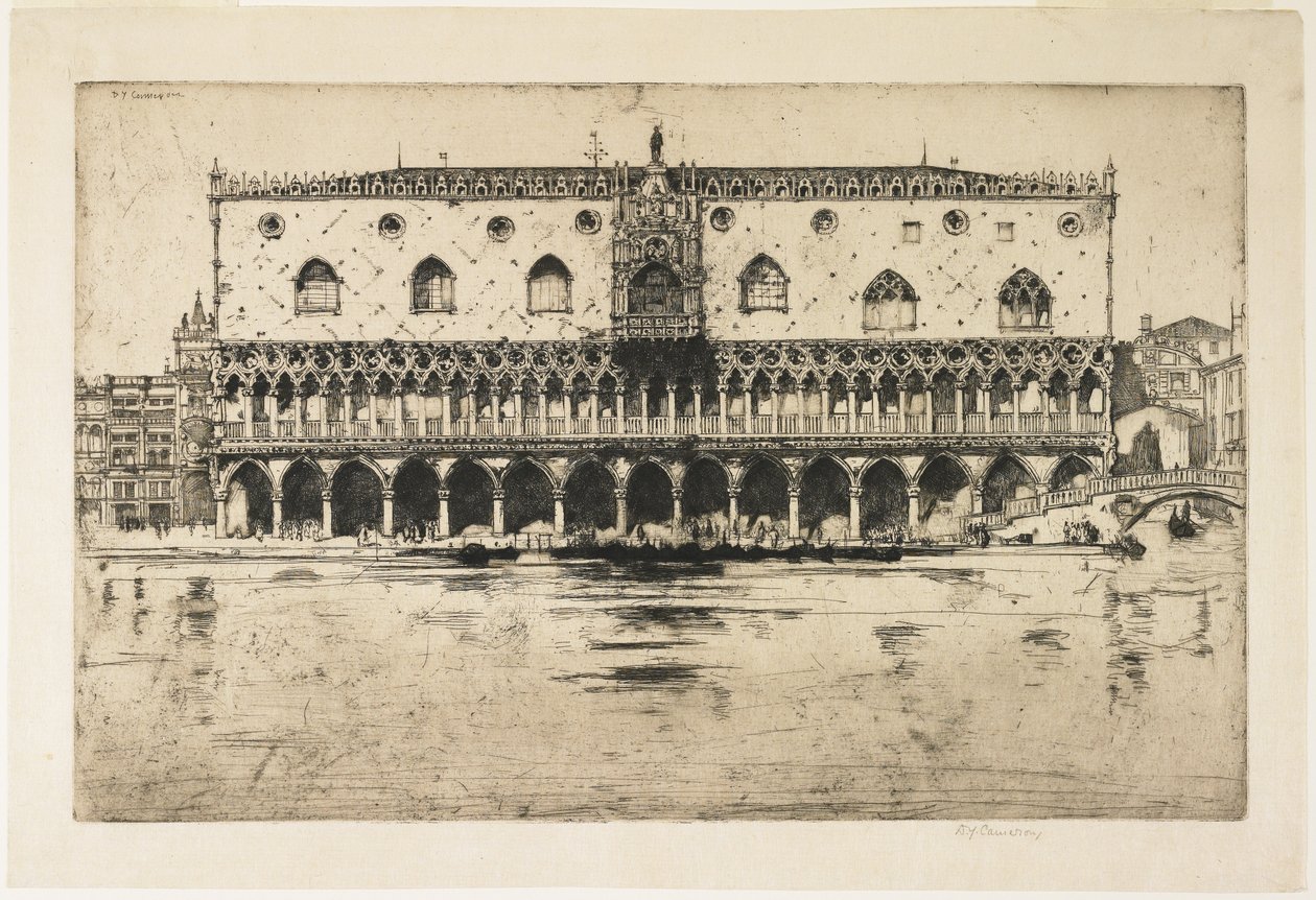 Dogespalatset, Venedig, tallrik från The North Italian Set, 1902 av David Young Cameron