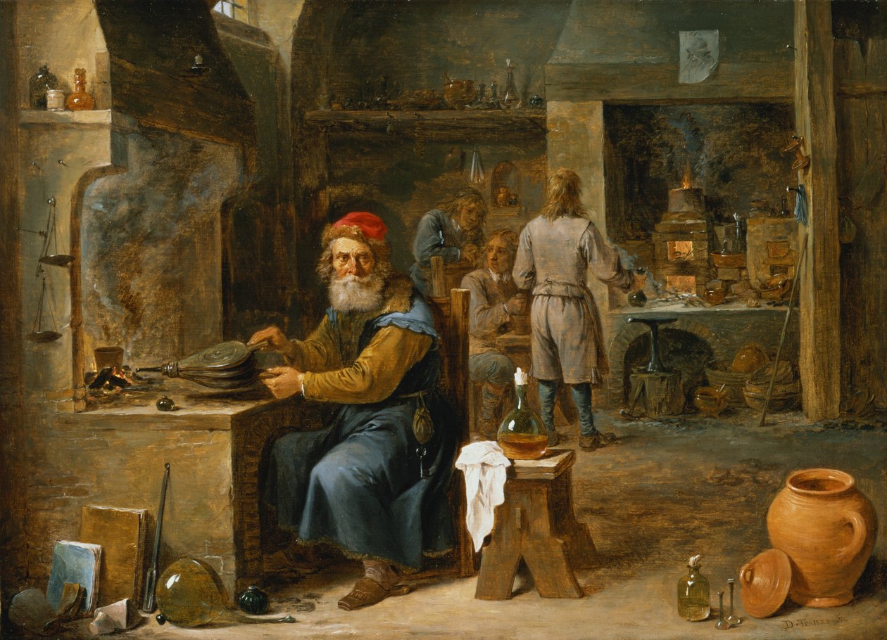 Alkemisten av David Teniers the Younger