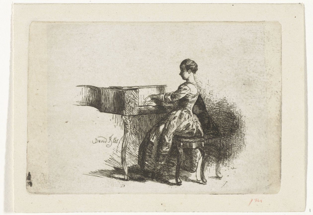 Flicka vid pianot av David Bles