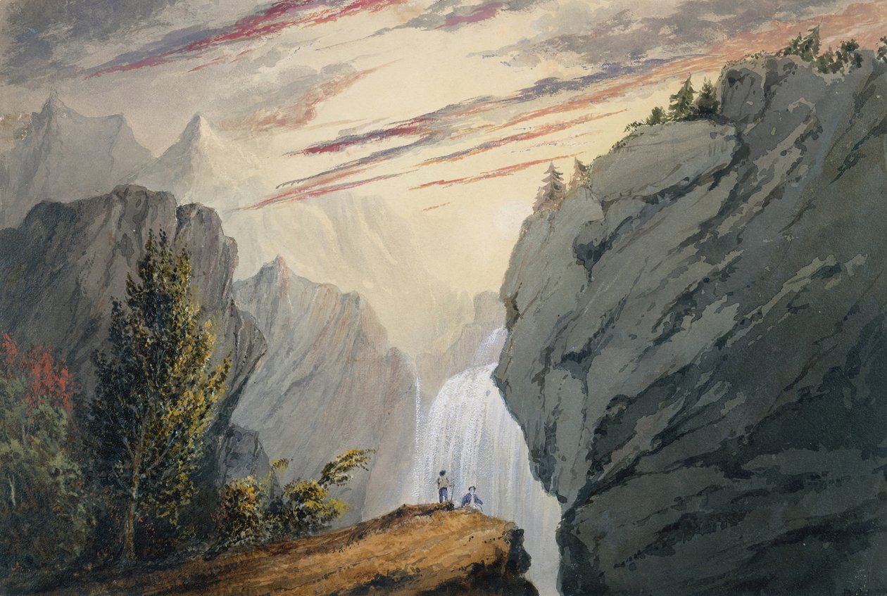Vid vattenfallet, ca. 1850. av David Claypoole Johnston