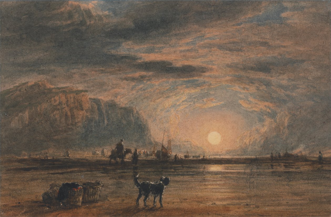 Strandscen - soluppgång av David Cox