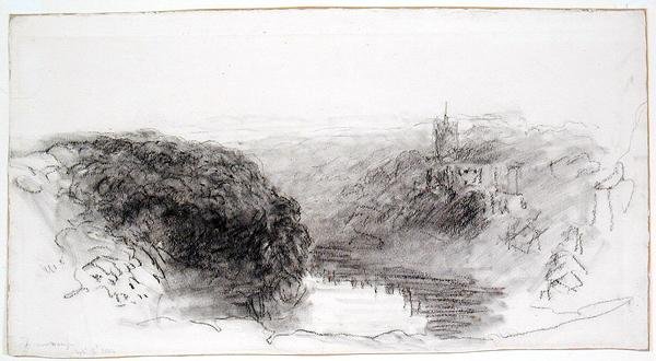 Knaresborough (kol på papper) av David Cox