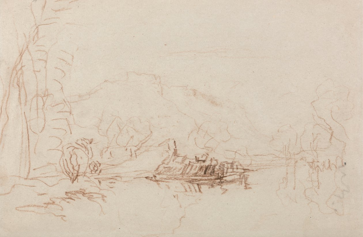 River Scene av David Cox