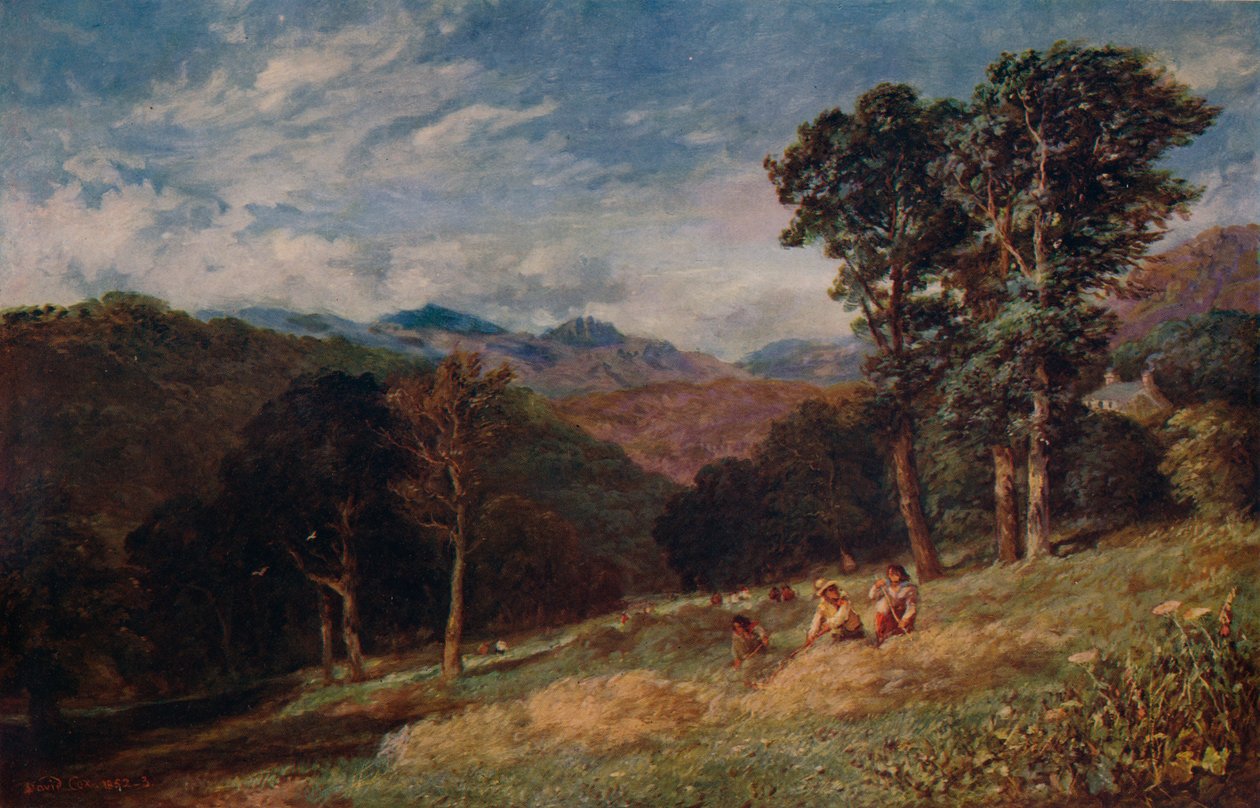 Höslagning, nära Conway, c1852 av David Cox the elder