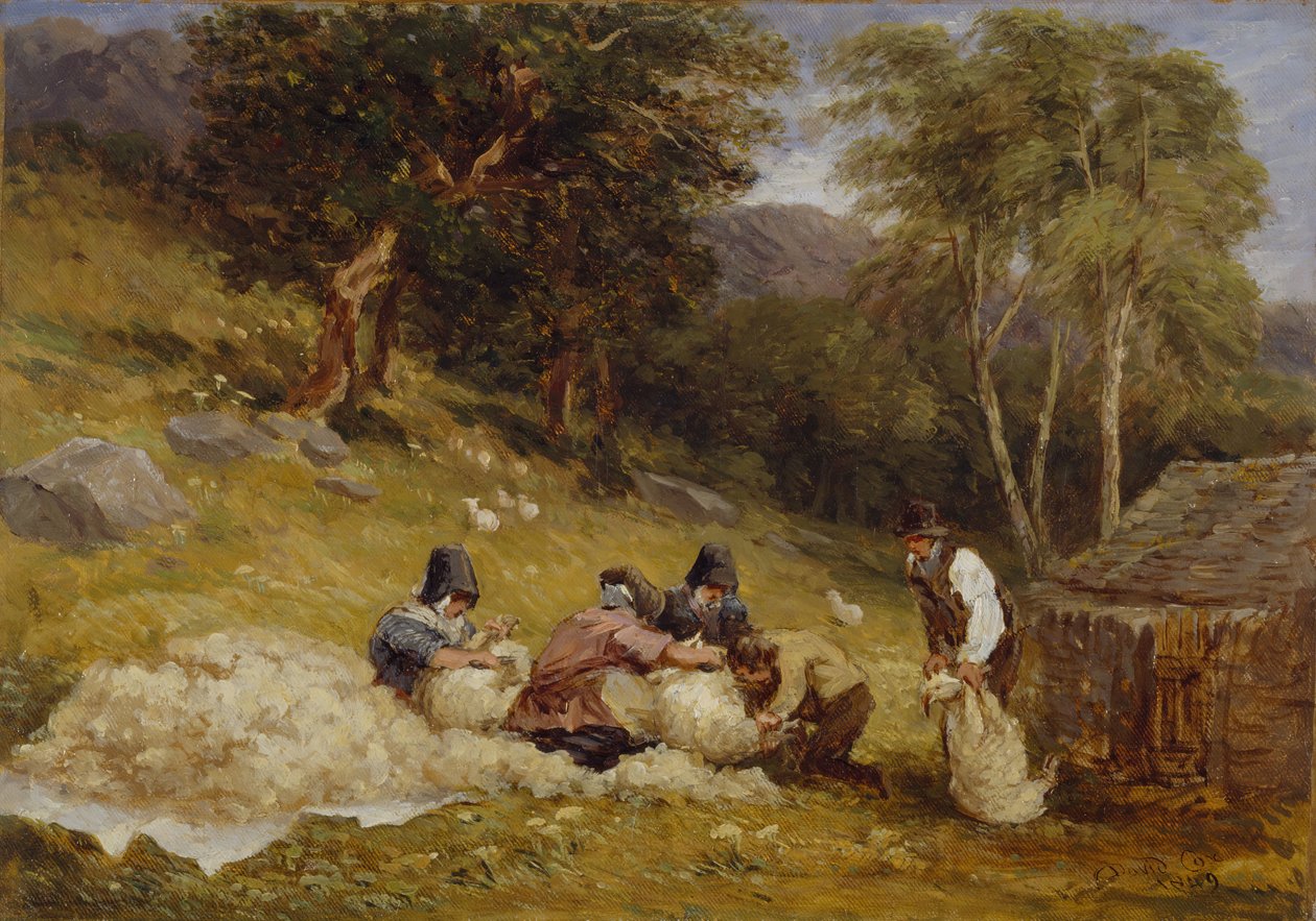 Fårklippning, 1849. av David Cox the elder