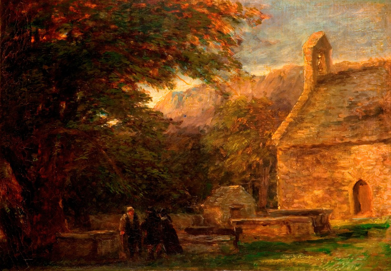 Kyrkan, Bettws-y-Coed, 1844-1856. av David Cox the elder