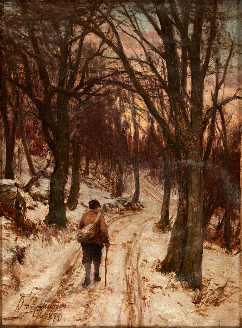 Winter, Glen Lyon (olja på duk) av David Farquharson