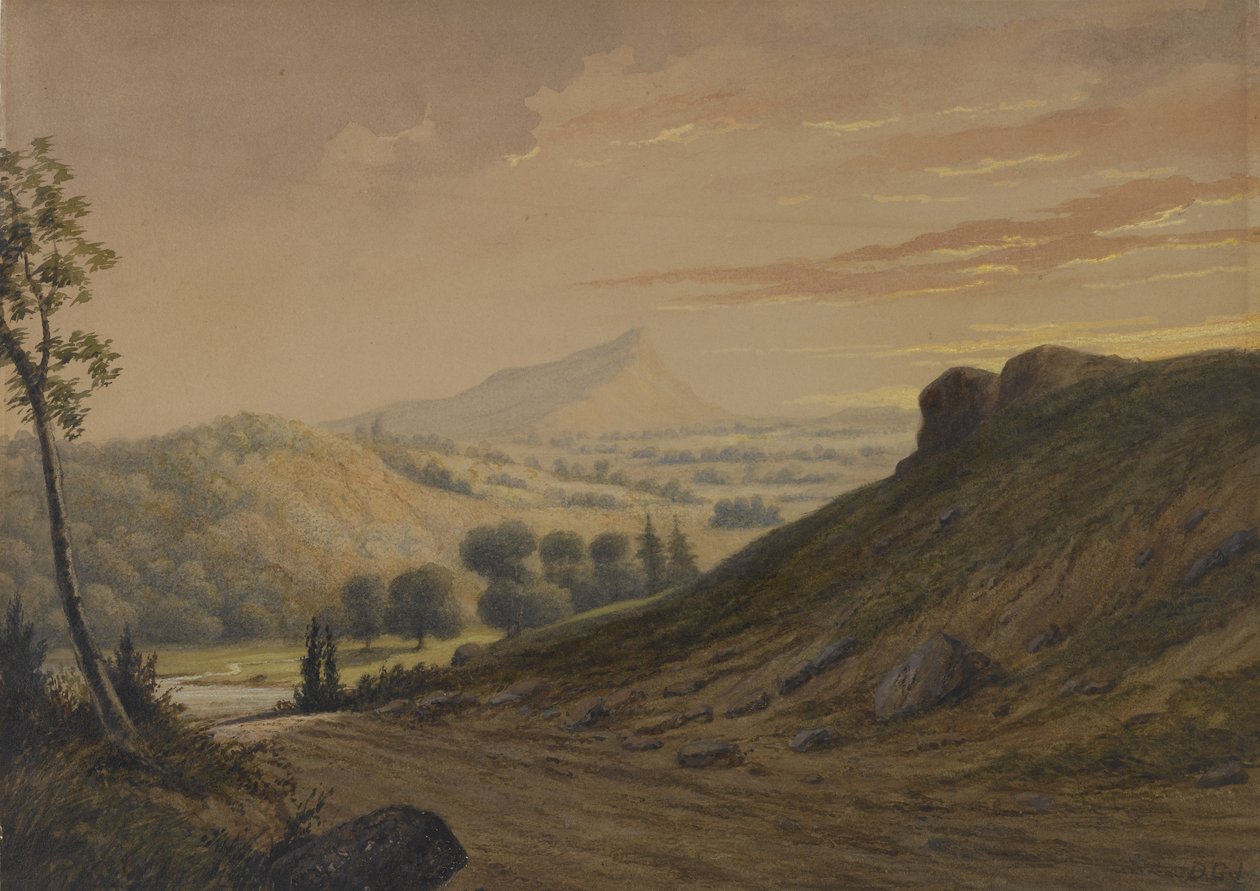 New England Scenery, ca 1850 (wc på papper) av David Johnson