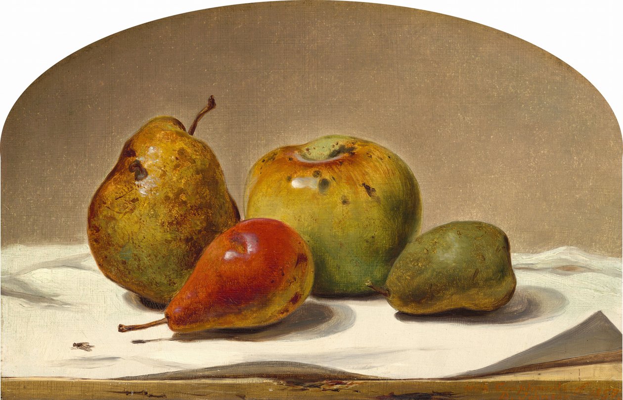 Tre päron och ett äpple, 1857. av David Johnson
