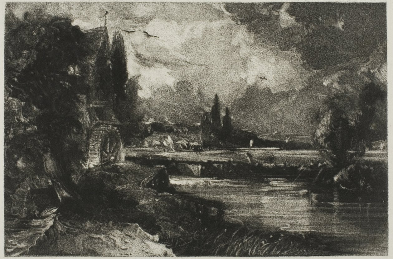 A Mill, från English Landscape av David Lucas
