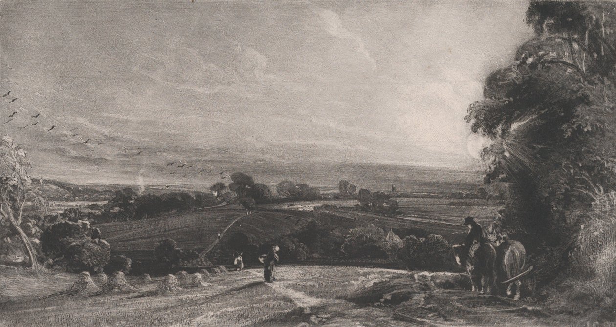 Höstsolnedgång, 1830. av David Lucas