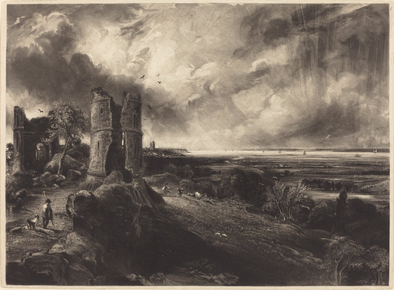 Hadleigh Castle (stor tallrik) av David Lucas after John Constable