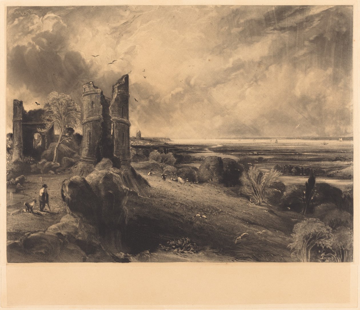 Hadleigh Castle (stor tallrik) av David Lucas after John Constable